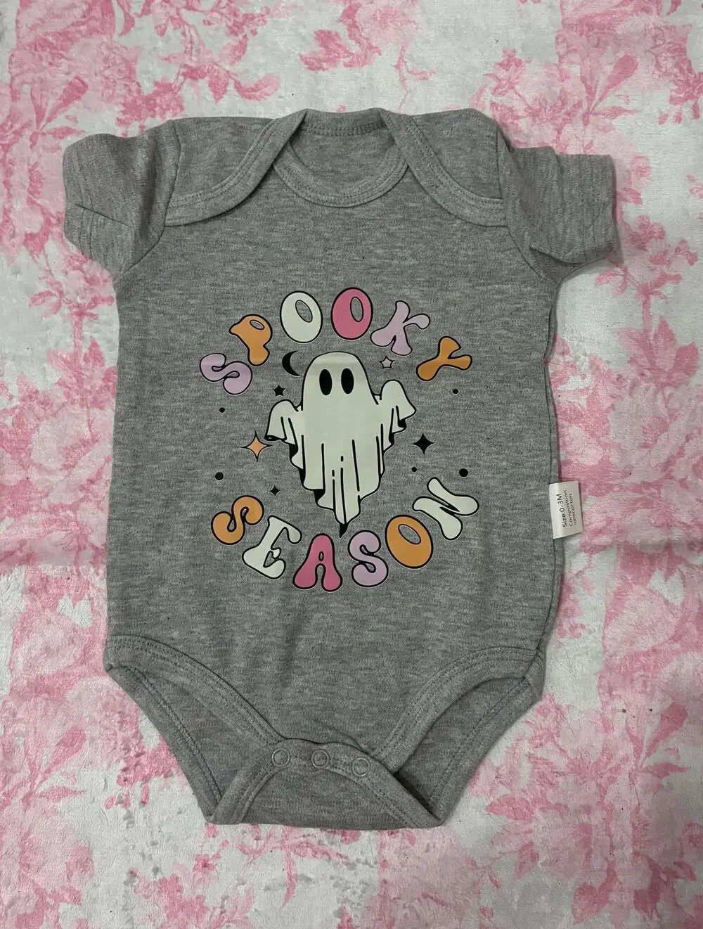 Kreleurs Little Boo Baby Bodysuit 0-3 Months Halloween Ghost Spooky Season
